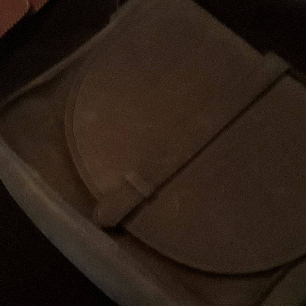 Olive green leather bag.